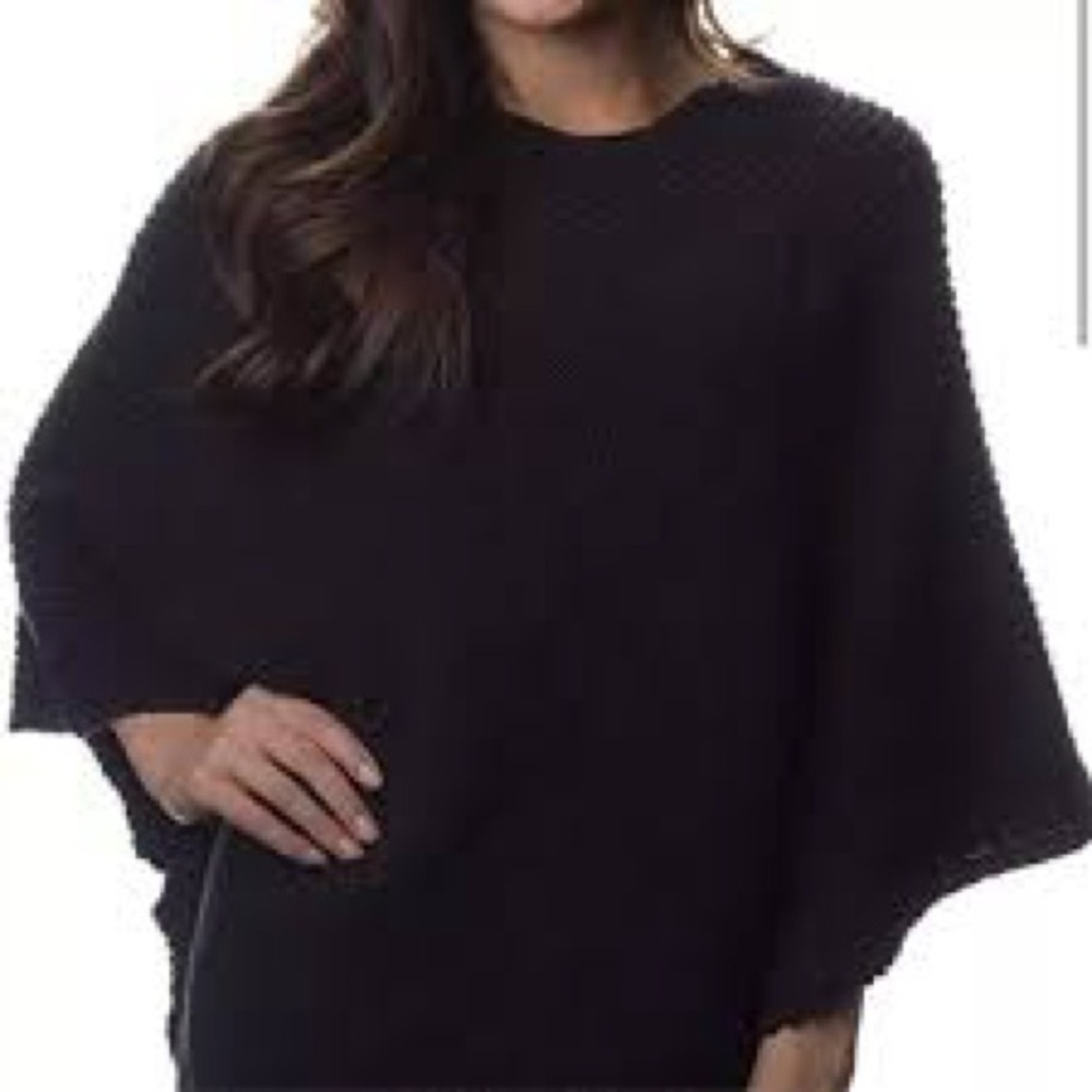 Love Your Melon Black Women's Poncho - Picture 2 of 4